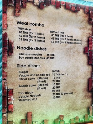 Menu  at Im Jai - Veg Food Stall in Chiang Mai