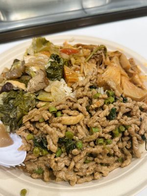 Rice w/ 3 toppings (55 THB)  at Im Jai - Veg Food Stall in Chiang Mai