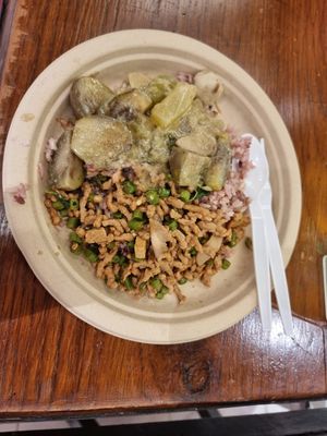 Rice combo set (45 baht) at Im Jai - Veg Food Stall in Chiang Mai