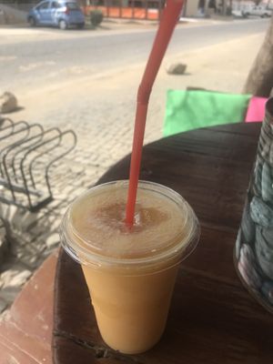 Mango juice - plastic straw & cup 😔 at Cape Fruit in Santa Maria