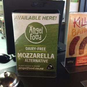 Hell Pizza have a vegan pizza (Sinister) and as an extra you can add dairy fee mozzarella.  at Hell Pizza in Rotorua