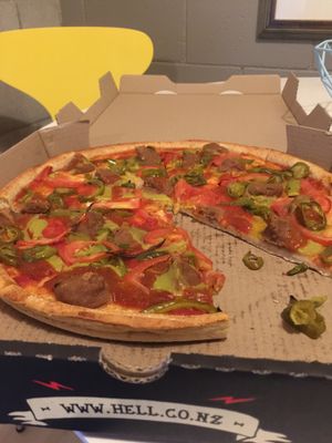 Mexican vegan pizza at Hell Pizza in Rotorua