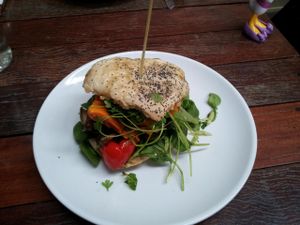 Grilled Vegetable Burger at The Firefly Cafe. at Little Seed by Firefly in Toowoomba