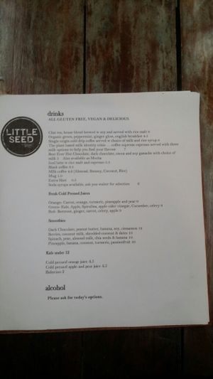 menu 1 at Little Seed by Firefly in Toowoomba