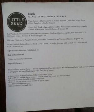 menu 2 at Little Seed by Firefly in Toowoomba