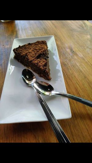 Delicious avocado chocolate pie at Alma Dorica in Cordoba