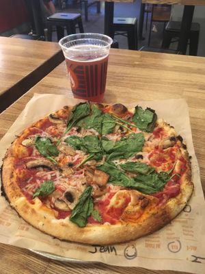 10 USD for the combo. All vegan at Blaze Pizza - O'Keefe Ave in New Orleans