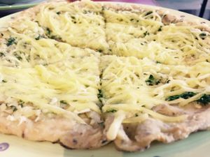 Garlic pizza at Dolly's Sister in Geelong