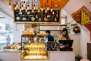 in the shop at Fruiturday in Bangkok