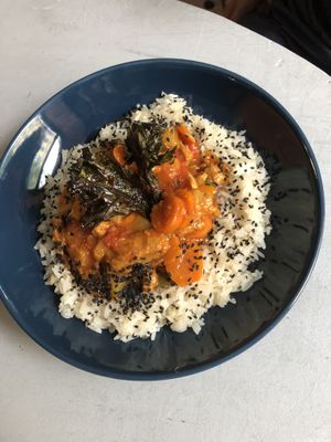 Sweet and Sour Chicken (mock meat) at Korzenie  in Lodz