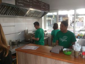 Aroma Falafel Crew at Aroma Vegan in Frankfurt