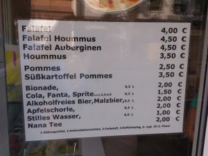 menue  at Aroma Vegan in Frankfurt