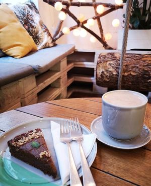 Mint choc cake at Naspolya Nassolda in Budapest