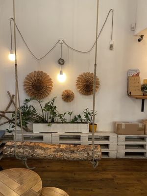 Cute location #Veganuary at Naspolya Nassolda in Budapest