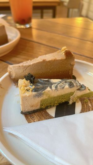matcha cheesecake & chai latte cheesecake  at Naspolya Nassolda in Budapest