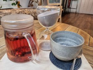 Fruit tea at Naspolya Nassolda in Budapest