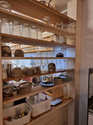 Interior 3 - hand-made ceramics by the owner at Naspolya Nassolda in Budapest