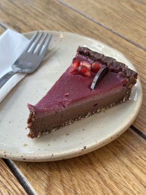 Hibiscus, salted chocolate & pomegranate pie  at Naspolya Nassolda in Budapest