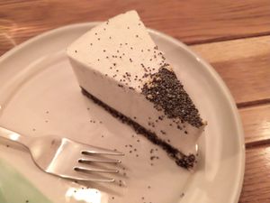 Cheesecake with poppyseeds at Naspolya Nassolda in Budapest