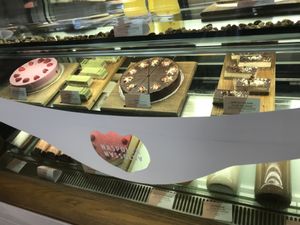 Choice of cake at Naspolya Nassolda in Budapest