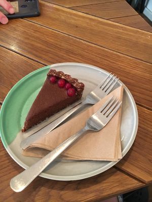 Raw cacao and mint cake  at Naspolya Nassolda in Budapest