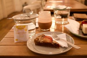 Plum Pie and Yogi Tea 😍 @sophiagigantelli at Naspolya Nassolda in Budapest