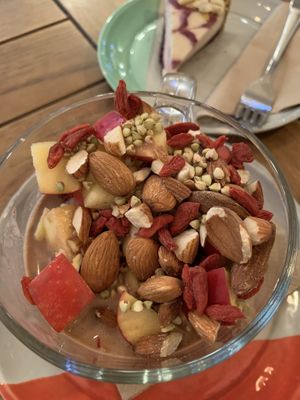 Granola with apple and goji berries at Naspolya Nassolda in Budapest