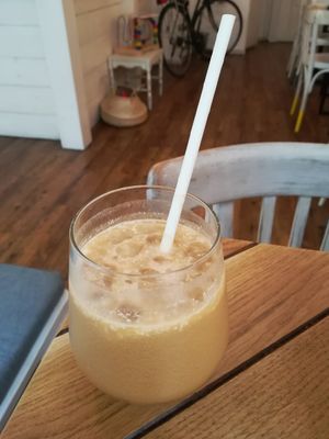 Coconut milk ice latte at Naspolya Nassolda in Budapest