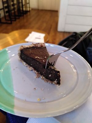 Raw chocolate cake with poppyseeds at Naspolya Nassolda in Budapest