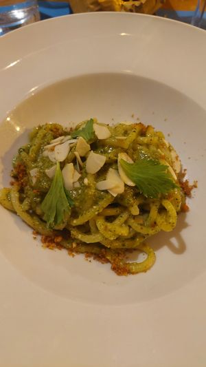 Pici al pesto di sedano at Pane e Tulipani in Livorno