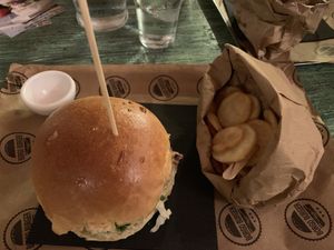 Burger and fries  at Borgo Burger in Livorno