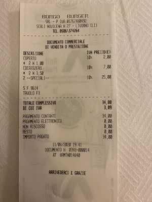 2x Coke Zero, 2 Beyond Burger mit Fries at Borgo Burger in Livorno