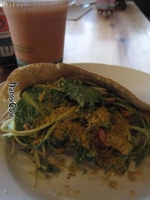 Super-good sandwich along with a super-good smoothie. I don't actually remember what was in either one, but I know I loved it. at Judahlicious in San Francisco