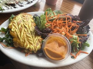 Dahnu wrap. The almond pate stuffed in the tortilla was so delicious 😋   at Judahlicious in San Francisco