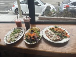 The sunset smoothie and superfood smoothies were delicious   at Judahlicious in San Francisco