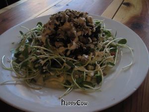 A raw dish with marinated mushrooms that was terrific. at Judahlicious in San Francisco