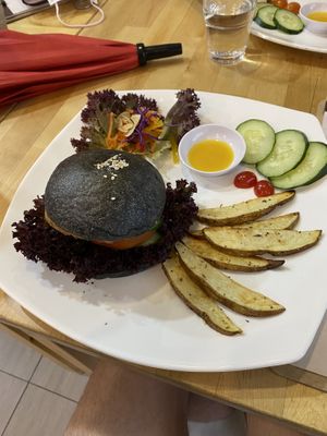 Charcoal Burger at LN Fortunate Coffee - Duta North in Kuala Lumpur