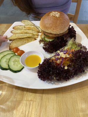 Veggie Burger at LN Fortunate Coffee - Duta North in Kuala Lumpur
