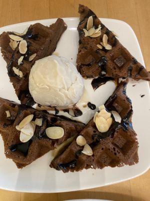Chocolate waffle and ice cream   at LN Fortunate Coffee - Duta North in Kuala Lumpur