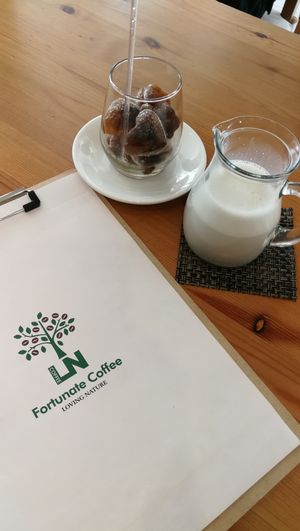 Ice coffee and soy milk at LN Fortunate Coffee - Duta North in Kuala Lumpur