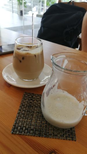ice coffee and soya milk at LN Fortunate Coffee - Duta North in Kuala Lumpur