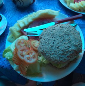 Vegan Burger at Peppermaint Guesthouse in Chiang Mai