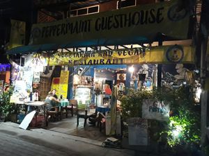 Outside at Peppermaint Guesthouse in Chiang Mai