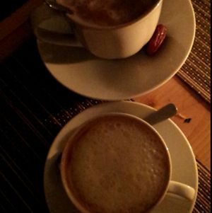 mexican coffe and Cappuccino with Dates  at ba.um in Hamburg