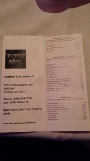 Vegetable Dishes Include Rice Too! at Tandoori Night in Fresno