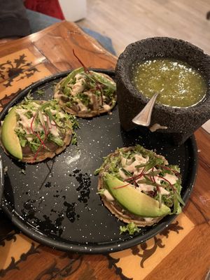 Sopecitos (3 of the 4 served)  at U.to.pi.a in Mexico City