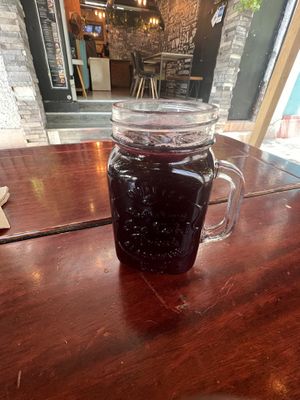 Agua del día (hibiscus, I think)  at U.to.pi.a in Mexico City