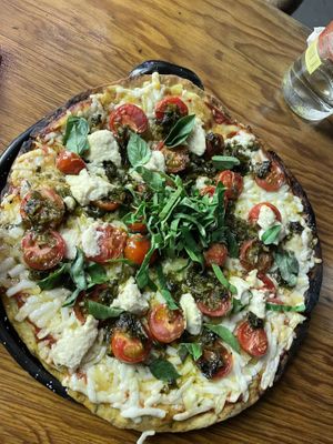 Bruschetta pizza  at U.to.pi.a in Mexico City