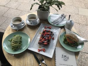 Sandwich and waffles   at Vegan Tiger in Berlin