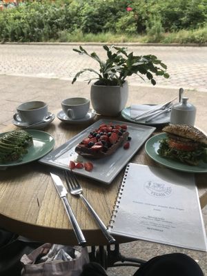 Great little café (sandwich and waffles on picture)  at Vegan Tiger in Berlin